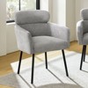 Curt Boucle Elevated Backrest Dining Chair with Metal Legs-Gray | Artful Living Design - 3 of 4