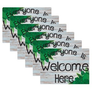 Smart Poly® Computer Mouse Pad, 8" x 10", Everyone is Welcome Here, Beech Wood, Greenery, Pack of 6 - 1 of 3