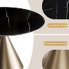 Modern Round Dining Table 47'' Circle Faux Marble Top Kitchen Table with Gold Luxury Cone Pedestal for Dining Room, Home Kitchen, Bistro-Morden Fort - 4 of 4