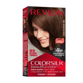 Revlon Colorsilk Beautiful Color Permanent Hair Color Long-Lasting High-Definition with 100% Gray Coverage -  047 Medium Rich Brown - 4.4 fl oz