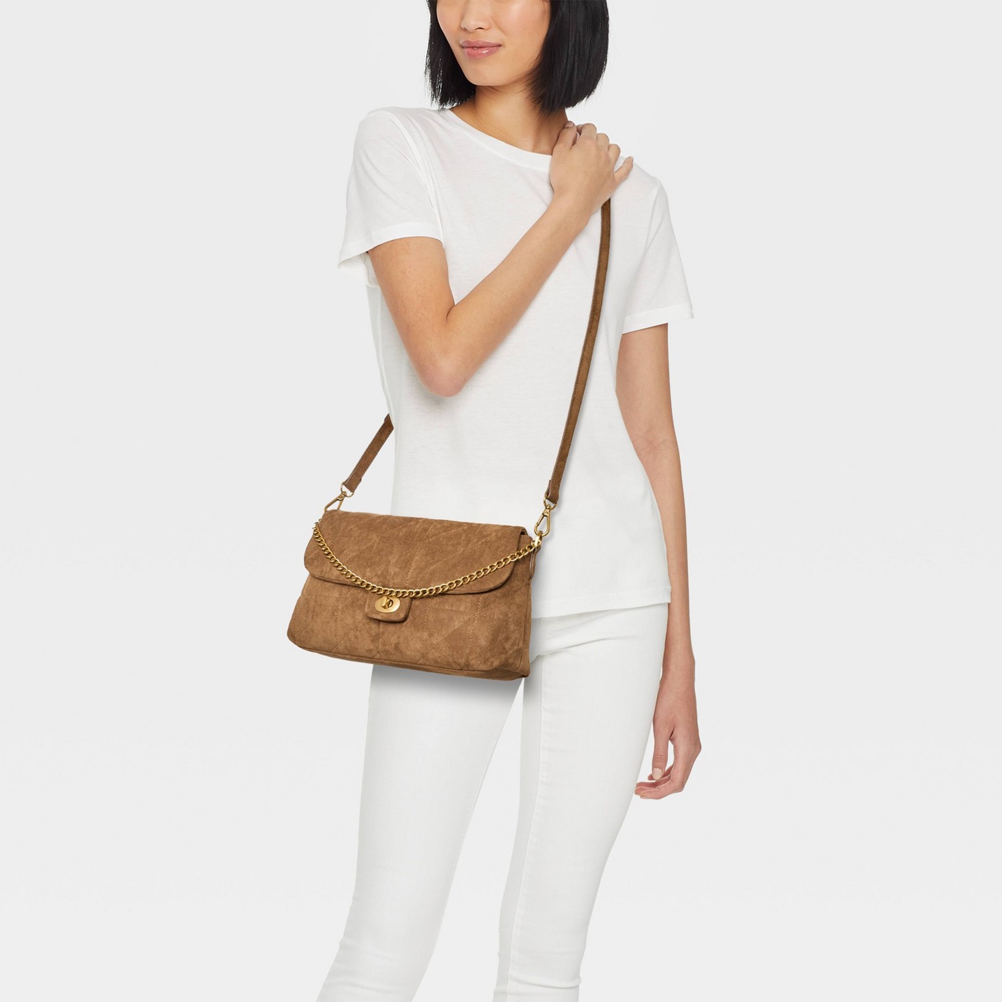 Сумка A New Day Quilted Turn Lock & Chain Crossbody, цвет: Коричневый — фото 2