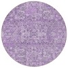 Lilac And Purple Floral Washable Indoor Outdoor Area Rug - 4 of 4