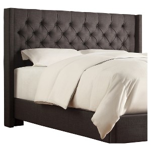 Inspire Q Highland Park Button Tufted Wingback Headboard - Charcoal (King), Grey