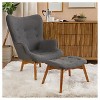 Hariata Fabric Contour Chair with Ottoman Set - Christopher Knight Home - 2 of 4