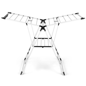 SKONYON 2-Level Clothes Drying Rack with Height-Adjustable Gullwing - 1 of 4