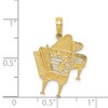 Black Bow Jewelry 14k Yellow Gold Textured Baby Grand Piano Pendant - 4 of 4