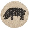 Sawyer Mill Charcoal Pig Jute Coaster Set of 6 - 2 of 4