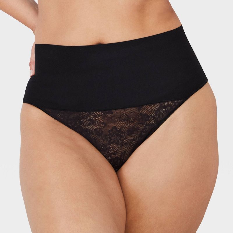 Maidenform Self Expressions Women's Tame Your Tummy Thong SE0049, 4 of 6