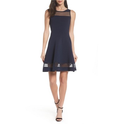 French Connection Womens Tobey Crepe Fit & Flare Dress