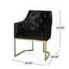 26'' Velvet Modern Glam Club Chair with Curved Design, Button-Tufted Diamond Stitch, Gold Accents and Iron Frame - 4 of 4