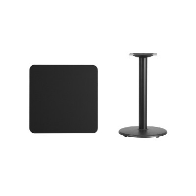24'' Square Black Laminate Dining Height Table