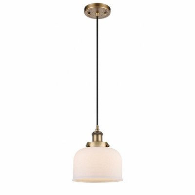 Bell - 1 Light Cord Hung Mini Pendant In Industrial Style-10 Inches Tall and 8 Inches Wide
