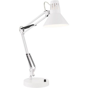 360 Lighting Shoup 33 1/2" Tall Large Modern Desk Lamp USB Port Architect Adjustable Height White Finish Metal Single Home Office Living Room Charging - 1 of 4