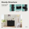 GlasFlength Decorative Storage Cabinets Tall Dresser Fabric Storage Tower ,Wood Top for Kid Room, Entryway, Nursery, Black 39.3"*11.8"*30.3" - 4 of 4