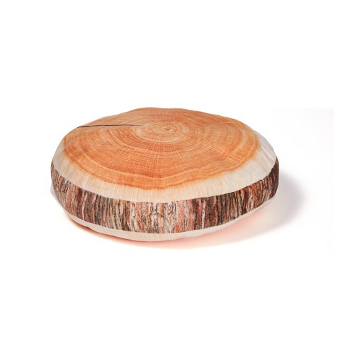 11 x11 Round Log Novelty Plush Pillow Brown Bullseye s Playground Target