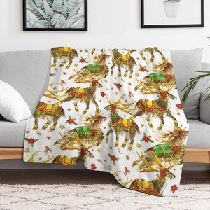 Christmas Reindeer 1 Christmas Throw Blanket Soft Fleece Christmas Blanket Cozy Flannel Throw for Couch Bed 60x80 inches - 1 of 1