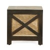 PAGED 16 Inch Wooden Ottoman, Modern Side Table Footrest Ottoman, Square Rattan Vanity Chair for Living Room, Bedroom - 3 of 4