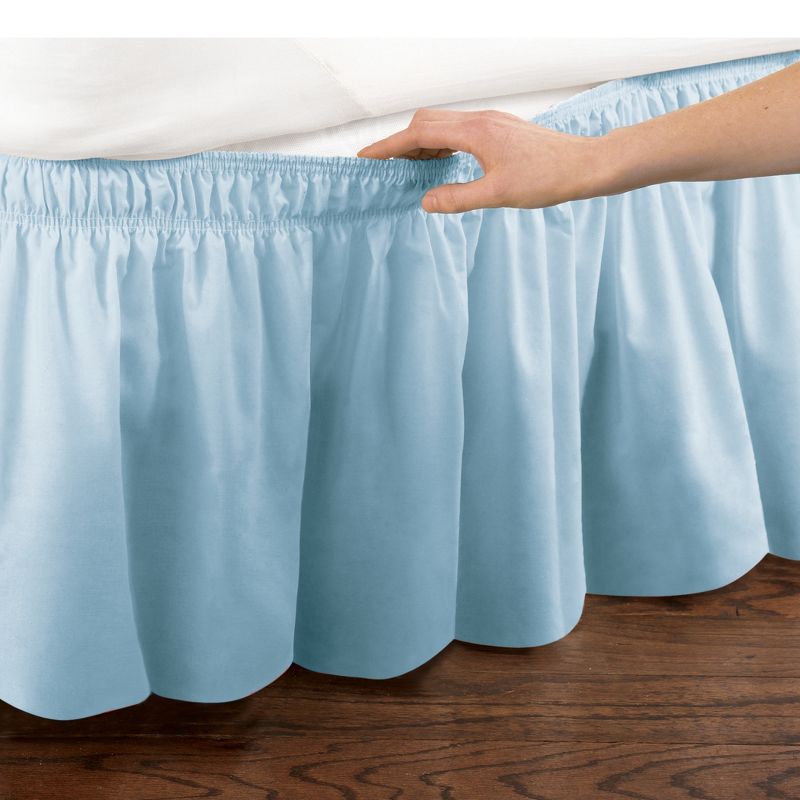 Collections Etc Wrap Around Bed Skirt, Easy Fit Elastic Dust Ruffle, 2 of 3