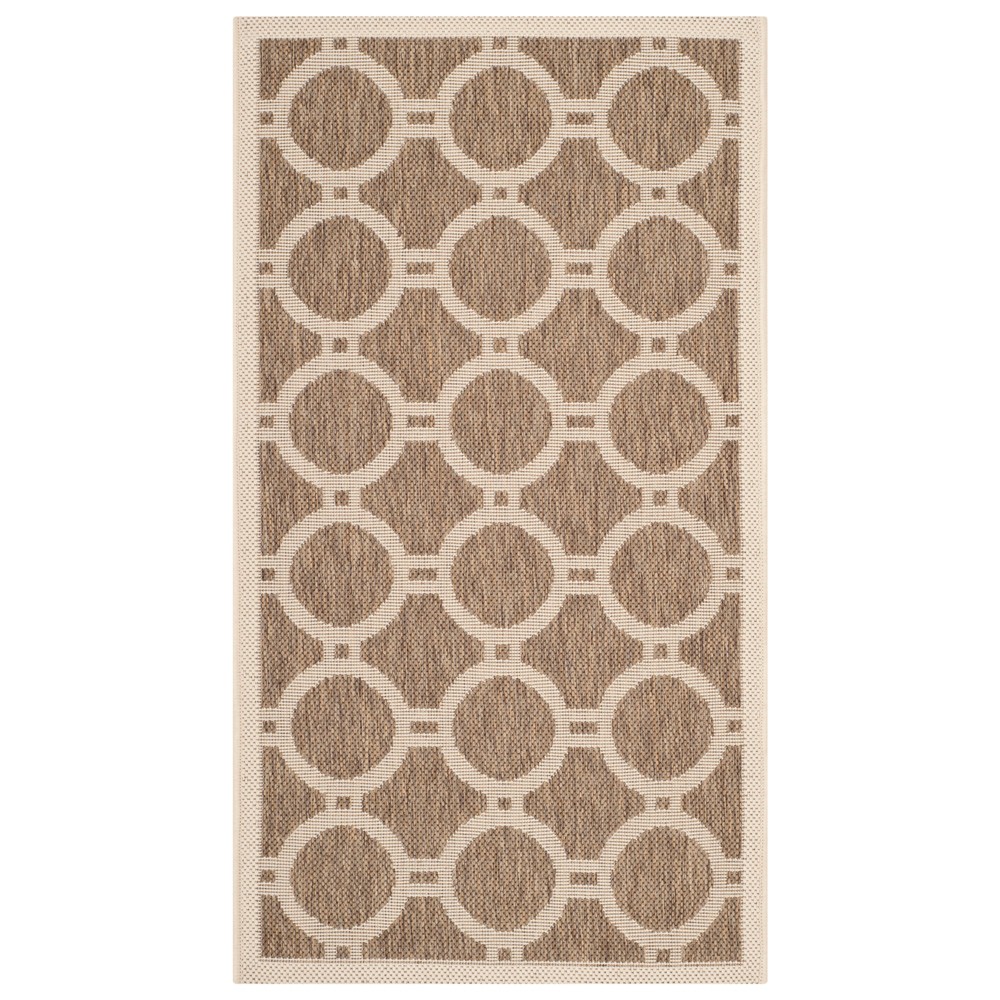 2'X3'7in Courtyard Ariel Outdoor Rug - Brown/Bone - Safavieh