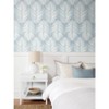 NextWall Palm Silhouette Peel and Stick Wallpaper Light Blue: Removable Vinyl, Nautical Leaf Pattern, Repositionable, 30.75 Sq Ft Coverage - 2 of 4