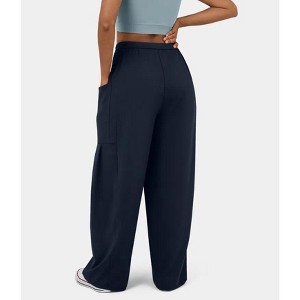 Women Comfy Baggy Pants Drawstring Waist Wide Leg Sweatpants with Pockets - 1 of 4