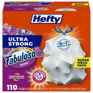Hefty Ultra Strong Fabuloso Tall Kitchen Trash Bags - 13gal/110ct - 1 of 4