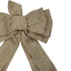 Northlight 12" x 25" Burlap and Gold 10 Loop Christmas Bow Decoration - image 3 of 3