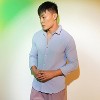 Campus Sutra Men Men's Icy Blue Embossed Micro Check Shirt - 3 of 4