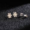 Snowflake Christmas Stud Earrings - Titanium Screw Back, Surgical Steel Post, Hypoallergenic Helix Jewelry - 3 of 4