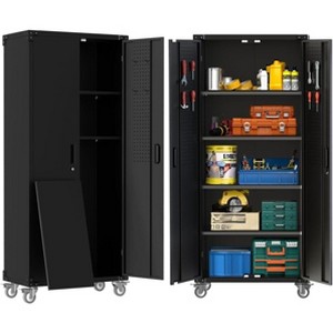 homfan Metal Garage Storage Cabinets,72"H Tool Cabinet,Office Storage Cabinet With 4 Adjustable Shelves,For Workshop,Home,Garage,Office Organization - 1 of 4