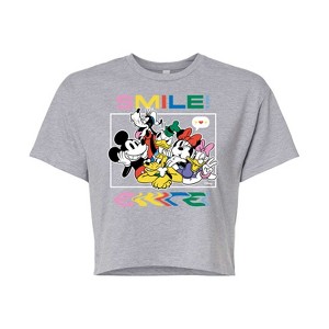 Women's - Disney - Mickey, Pluto, Minnie, Donald Duck, Goofy & Daisy Cropped Graphic T-Shirt - 1 of 4