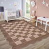 Machine Washable Geometric Checkered Living Room Rugs, Ultra Thin Non Slip Bedroom Carpet, Large Stain Resistant Dining Room Rugs - 3 of 4