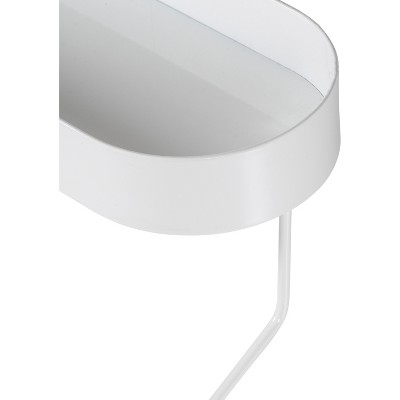 White Steel Wall-Mounted Shelf with Towel Bar