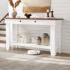 Console Table with 2 Drawers & Open Storage Shelf, 54 Inch Long Sofa Table Industrial-Style Hallway Table - 3 of 4
