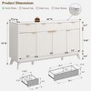 60" Buffet Sideboard Cabinet, Fluted Coffee Bar Table with 3 Drawers & 4 Doors, Modern Sideboard for Dining Room, Living Room - 4 of 4
