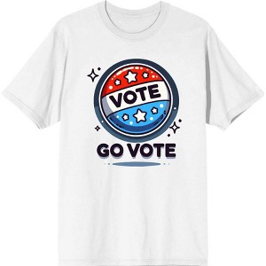 Go Vote Button! Adult Crew Neck Short Sleeve Tee - 1 of 2