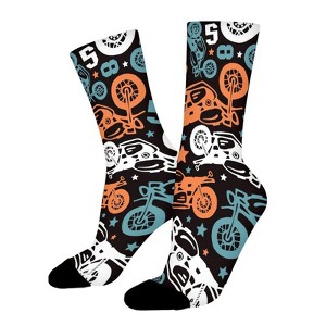 Unique Motorcycles Women Printed Crew Socks Funny Funky Socks Soft Polyester Novelty Gifts for Artists Men - 1 of 4
