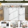 The Misty Moon Kitchen Sideboard Storage Buffet Cabinet with 2 Drawers & 4 Doors Adjustable Shelves for Dining Room, Living Room (Antique White) - 4 of 4