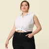 Agnes Orinda Women's Plus Size Sleeveless Office Work Button-Down Tank Top - 2 of 4