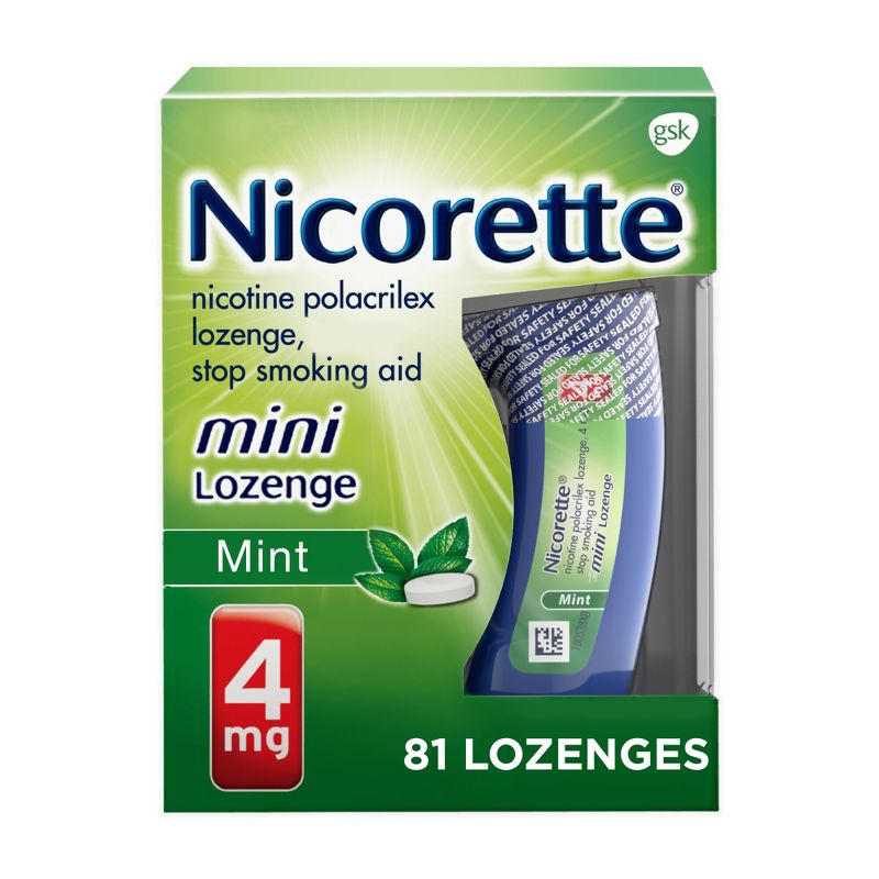 Nicorette 4mg Stop Smoking Aid Nicotine Mini Lozenge - Mint, 1 of 12
