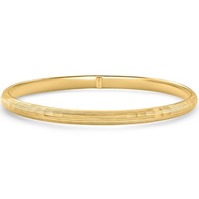 Pompeii3 5mm Brushed Bangle Bracelet 18k Yellow Gold Over Silver