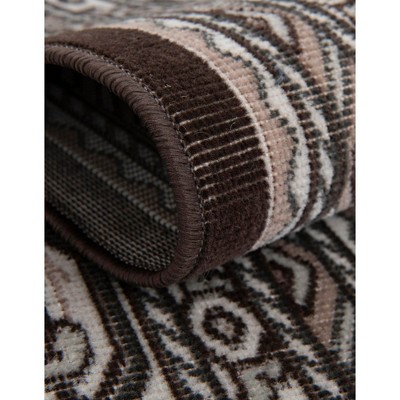 Braided Brown Synthetic 9' x 12' Easy-Care Rectangular Rug