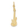 Black Bow Jewelry 14k Yellow Gold Vertical Electric Guitar Charm - 3 of 4