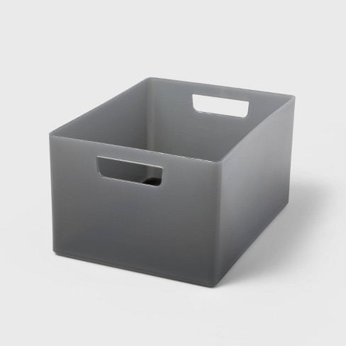 Extra Large 12 x 9 x 6.5 Plastic Bathroom Organizer Bin with Handles  Black - Brightroom™