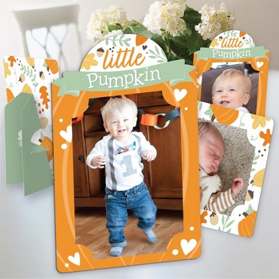 Big Dot of Happiness Little Pumpkin - Fall Birthday Party or Baby Shower 4x6 Picture Display - Paper Photo Frames - Set of 12
