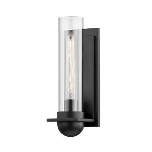 Troy Lighting Kai 1 - Light Wall Light in  Satin Black Clear Shade - 1 of 1
