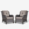 Buenhomino Patio Wicker Chairs Set of 2, Patio Rattan Dining Chairs with 4-inch Seat Cushions, High Back and Curved Armrest for Garden Backyard Deck - 2 of 4