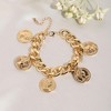 SOHI Women's California Gold Coin Charm Bracelet - 2 of 4