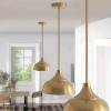 Dewdrop Modern Gold Pendant Light, Single Dome Hanging Ceiling Light Fixture for Kitchen Island Dining Room Bedroom - 4 of 4
