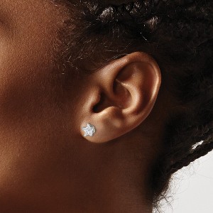 Chisel Stainless Steel Polished 6mm Star Cubic Zirconia Stud Earrings - 1 of 4